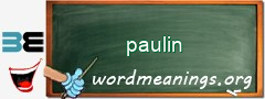 WordMeaning blackboard for paulin